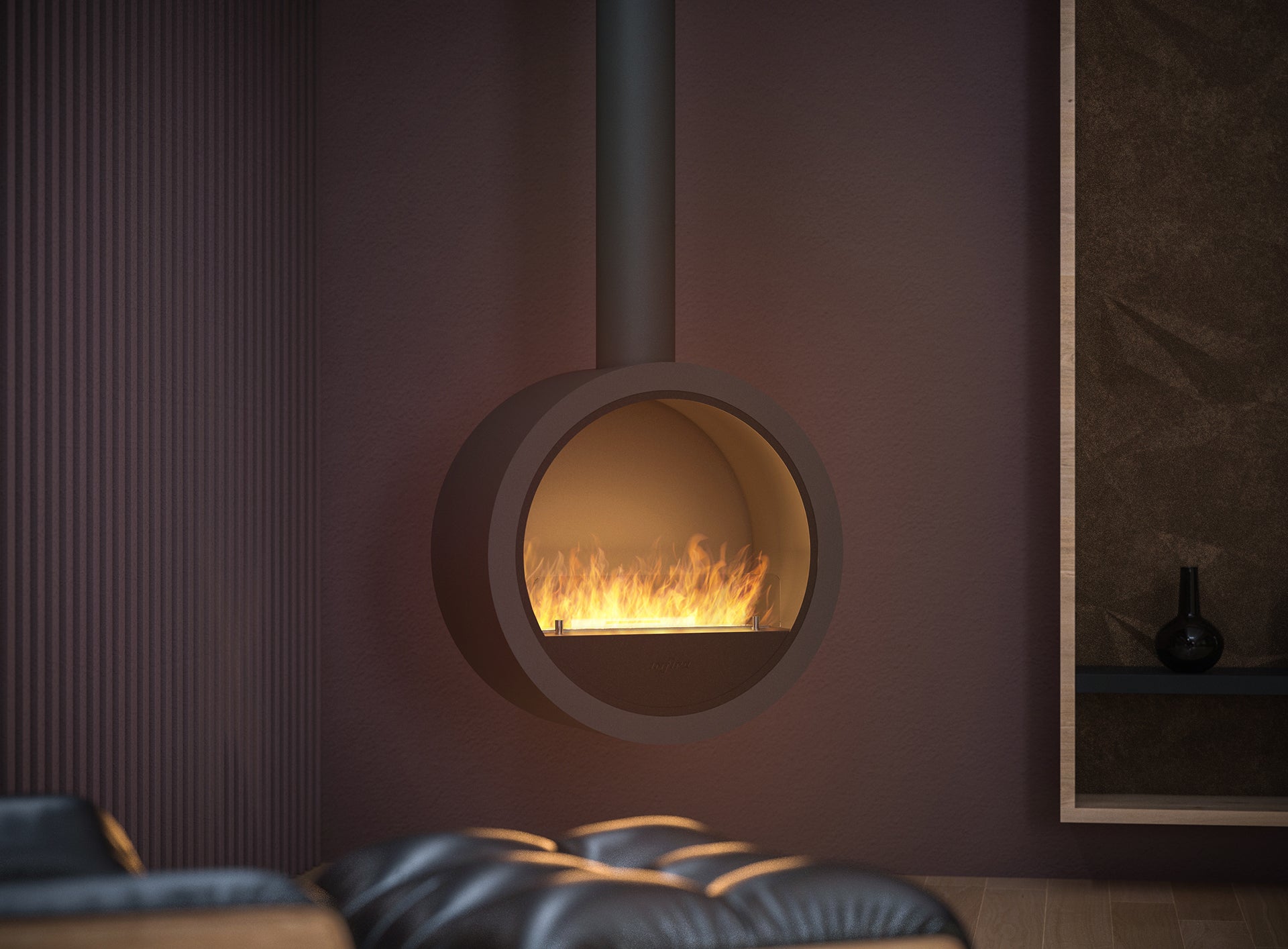 Biokamīns Incyrk 70/35/150 cm tumši brūns - N1 Home