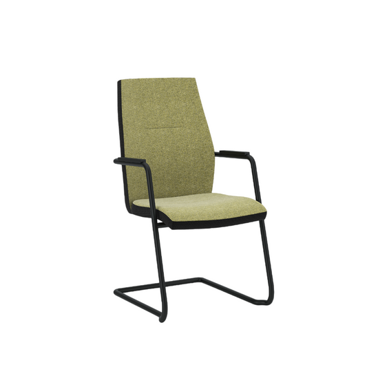 Konferenču krēsls Uno 64/97/55 cm gaiši zaļš/melns