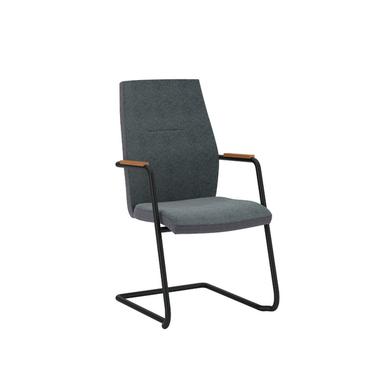 Konferenču krēsls Uno 64/97/55 cm tumši pelēks/melns