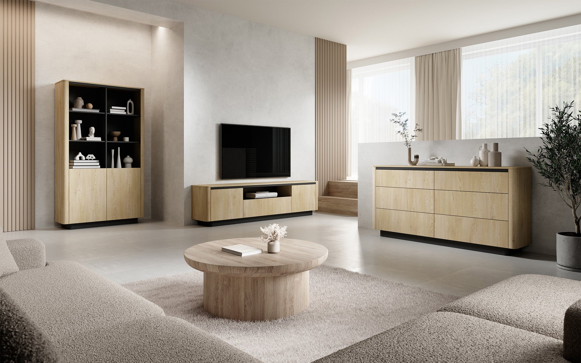 Kumode Torredo 82/163/38 cm Kremona ozols - N1 Home