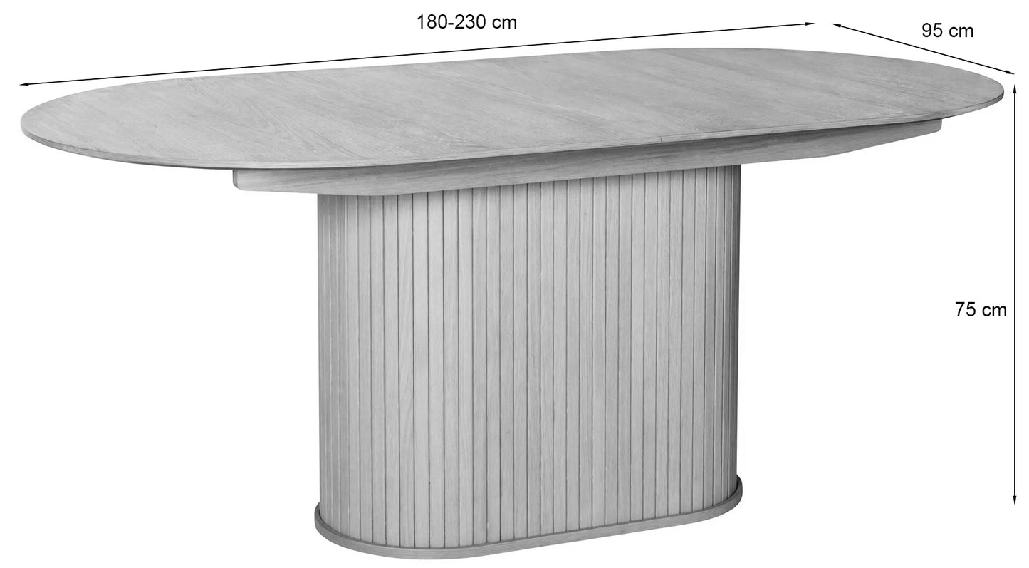 Galds Gativs 180-230/95/75 cm apdegušais ozols - N1 Home