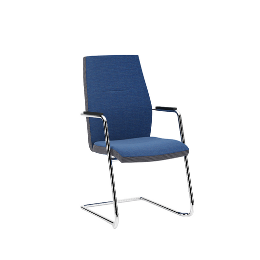 Konferenču krēsls Uno 64/97/55 cm zils/hroms