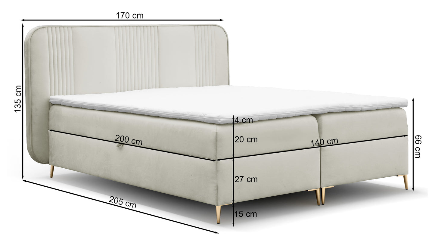 Kontinentālā gulta Clarens 140/160/180x200 cm Magic Velvet 2204 - N1 Home