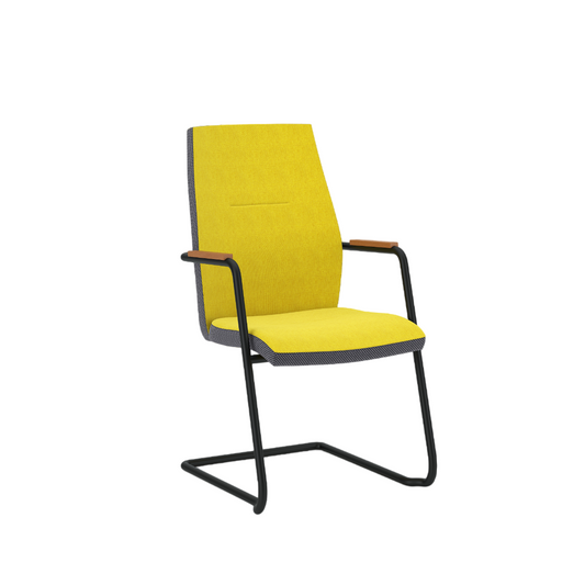 Konferenču krēsls Uno 64/97/55 cm dzelts/melns