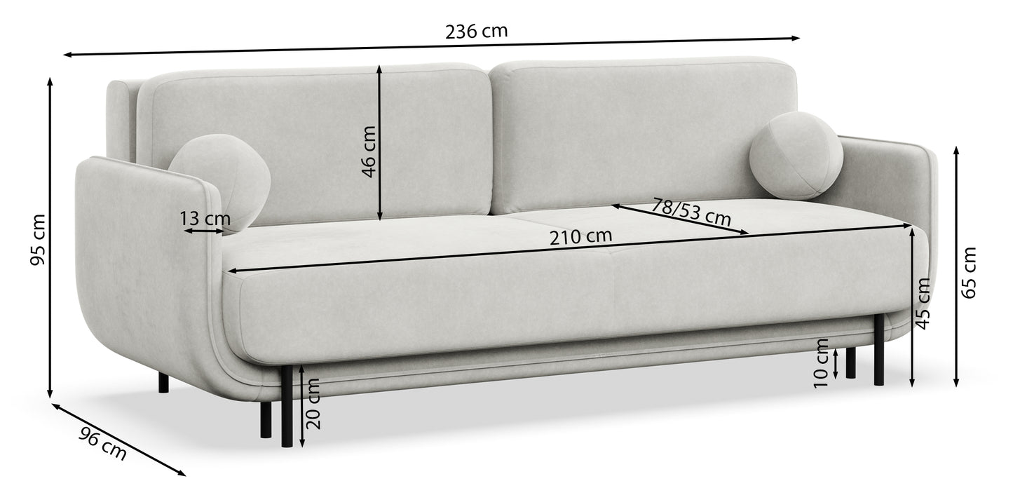 Dīvāns Oplar 236/95/96 cm Polo 871