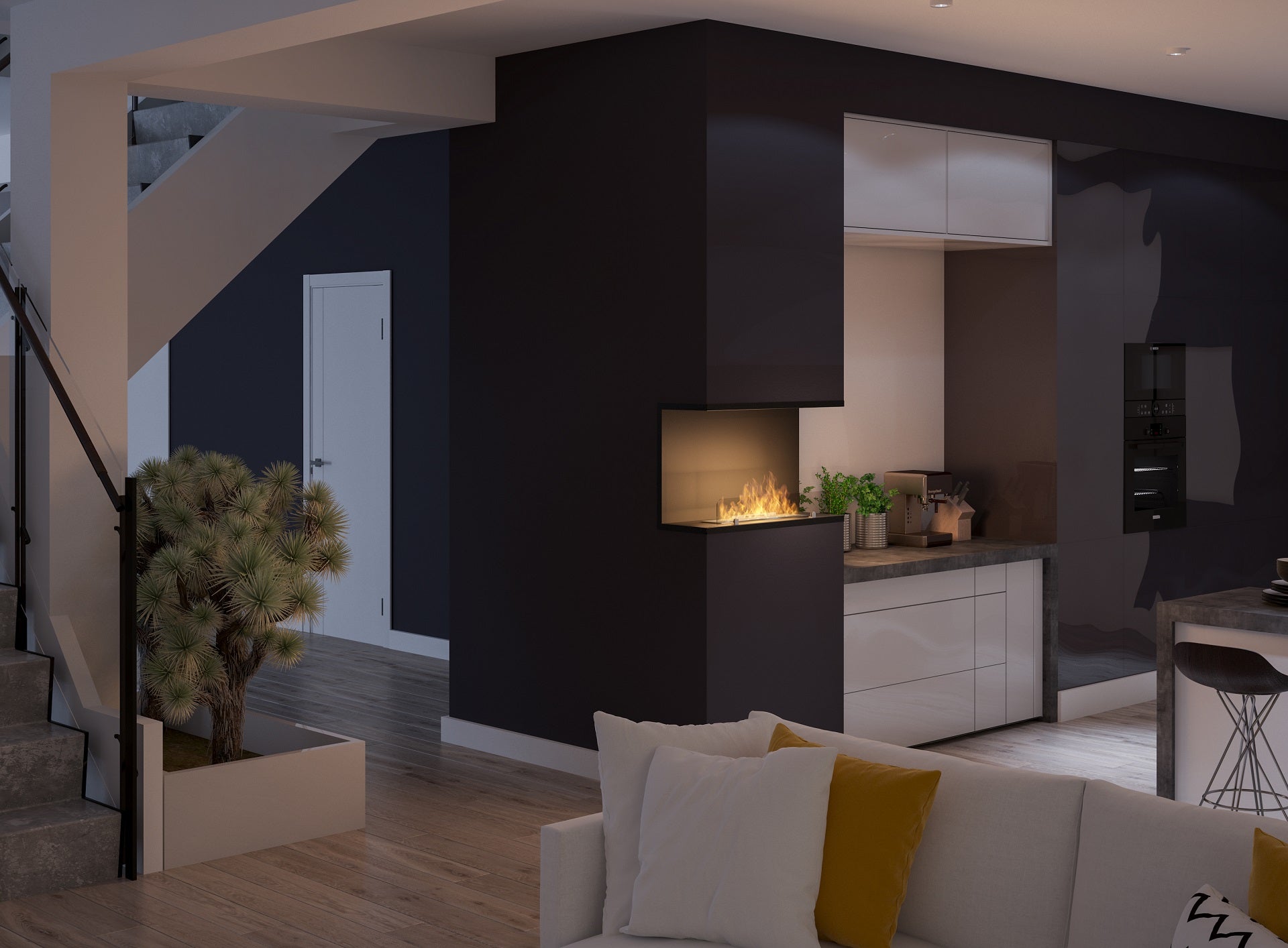 Biokamīns INSI C 2. versijas 80/45/25; 100/50/27; 120/50/20 cm melns - N1 Home