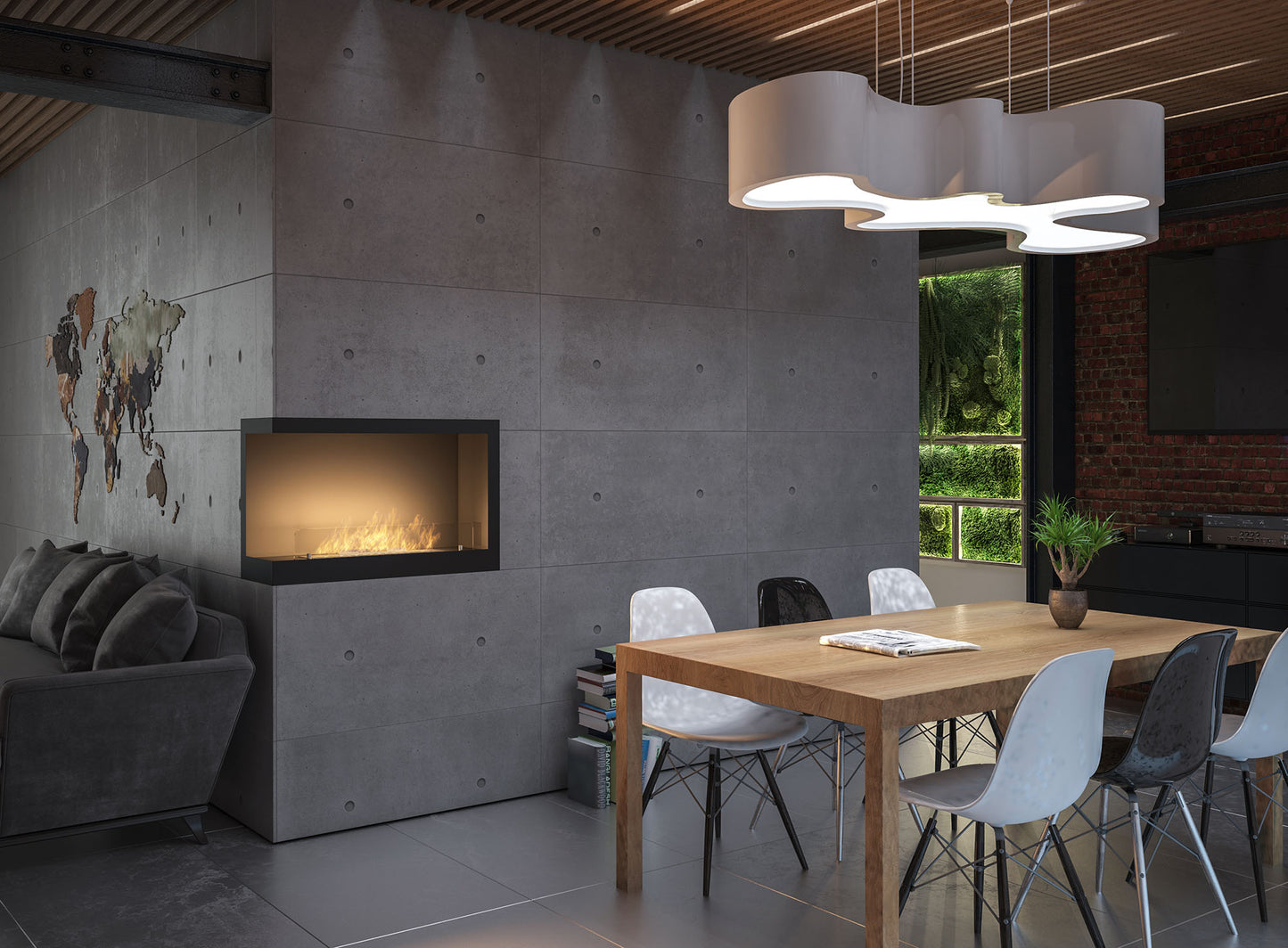 Biokamīns Insi 800V1 84/54/25 cm melns - N1 Home