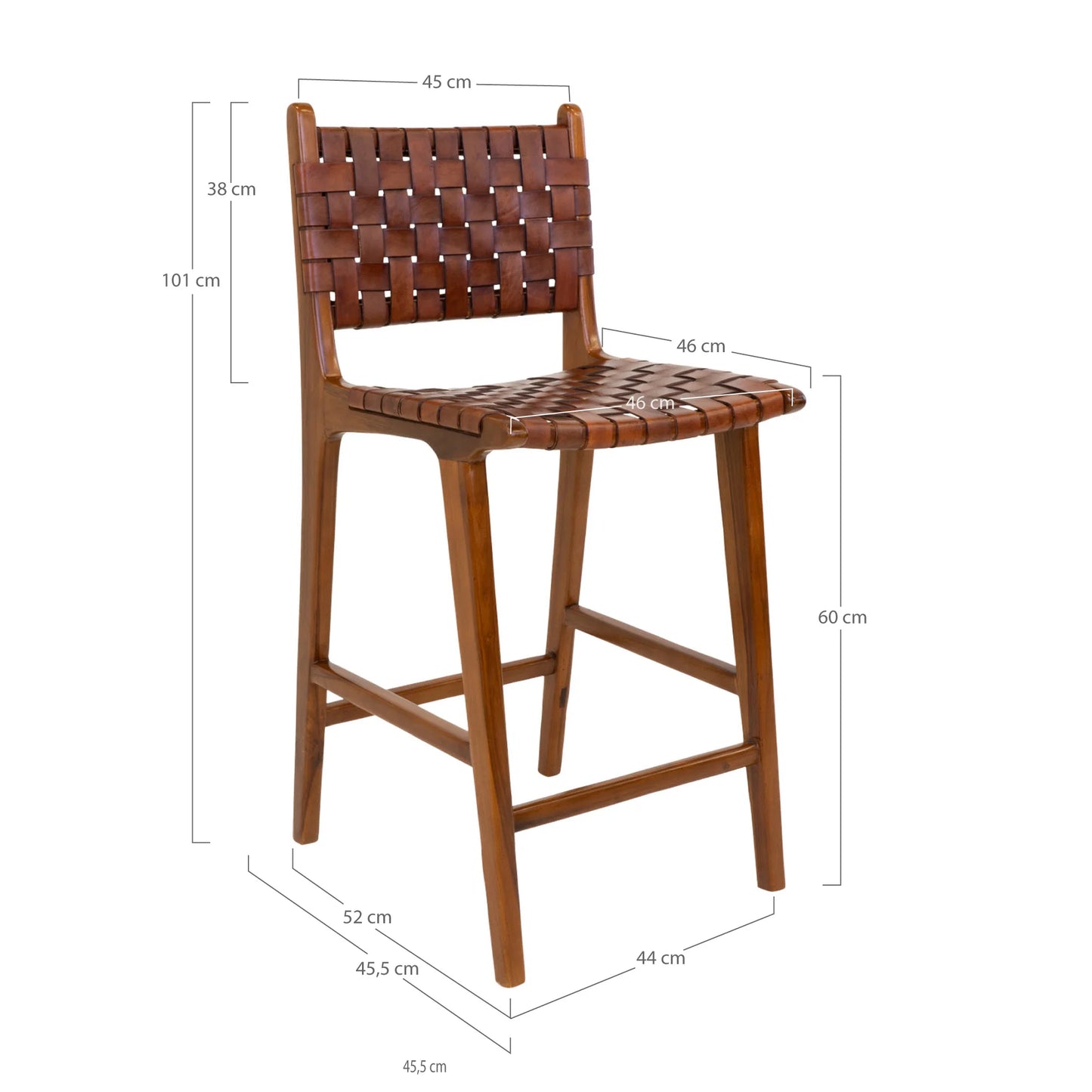 Bāra krēsls Pergoff Nordic 46/45/95 cm brūns