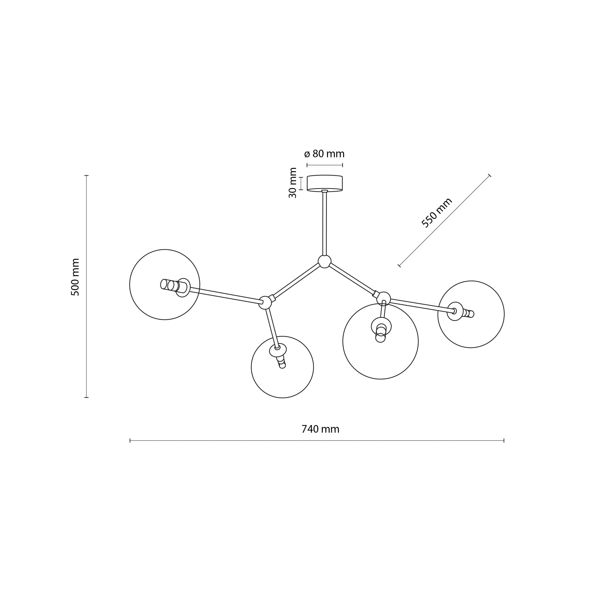 Piekaramā lampa Fairy gold 550 × 740 × 500 mm caurspīdīga - N1 Home