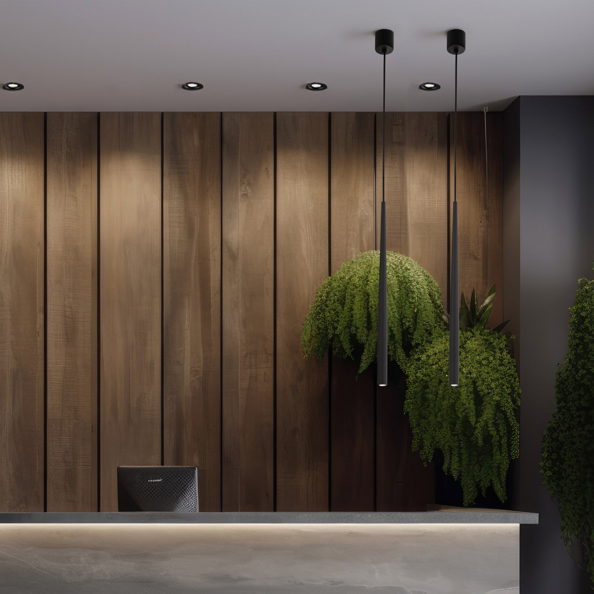 Piekaramā lampa Piano 52 × 52 × 1400 mm melns - N1 Home