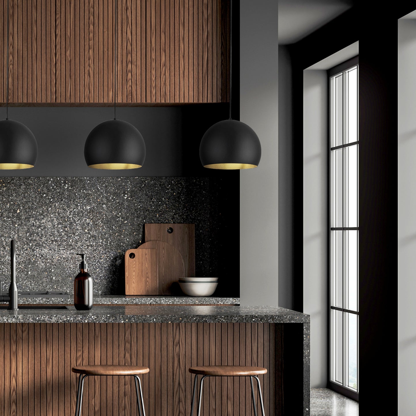 Piekaramā lampa Zoe 270 × 270 × 1600 mm melns - N1 Home