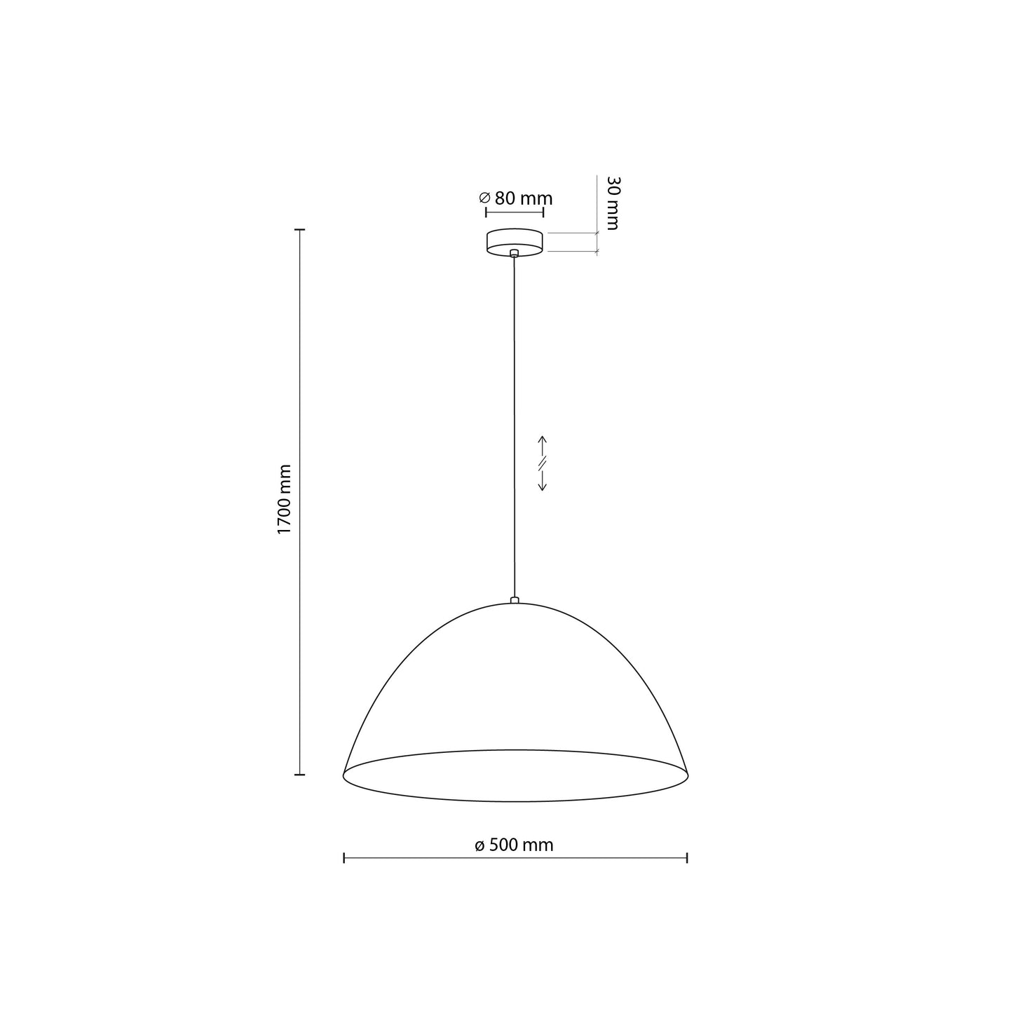Piekaramā lampa Faro 500 × 500 × 1700 mm ķieģelis - N1 Home