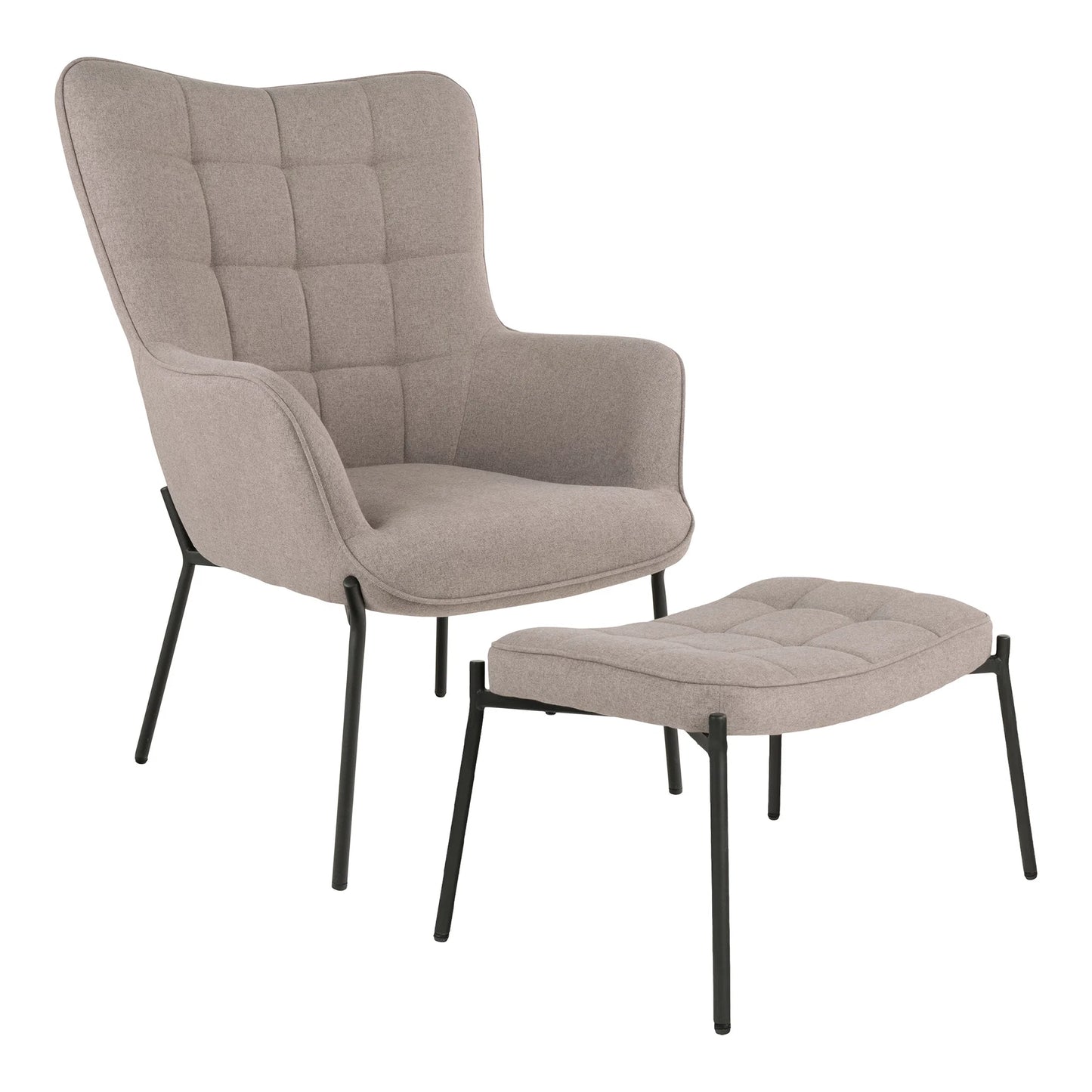 Krēsls un pufs Glaro 70/79/98 cm stone