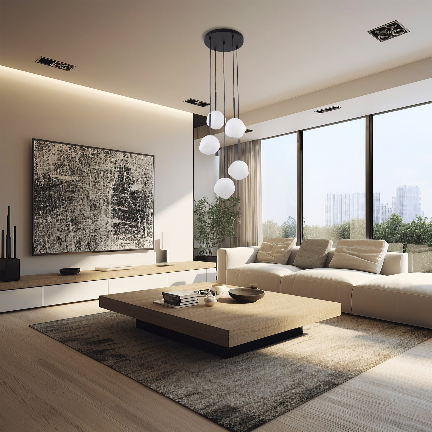 Lampa Mist 370 × 370 × 1430 mm balts - N1 Home