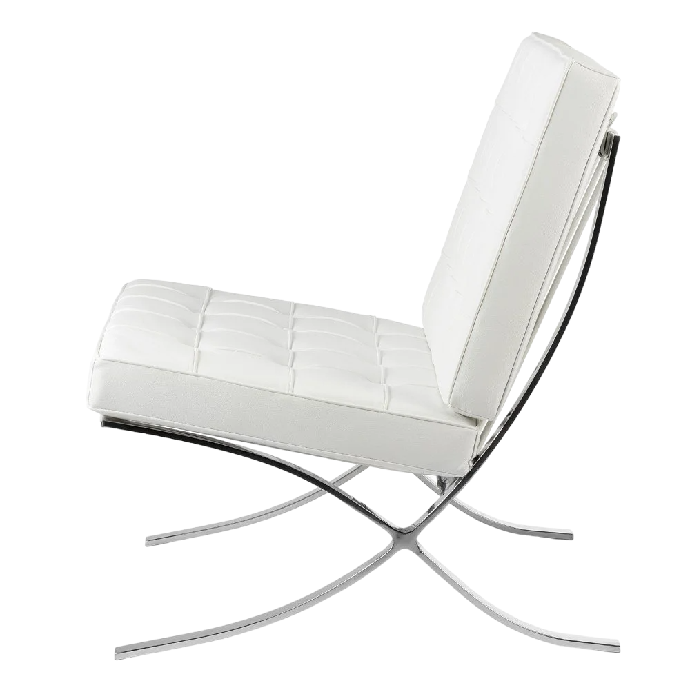 Krēsls Dot Design Barcelona Loreto ar kāju balstu dabīga āda 77x85x75 cm balts - N1 Home