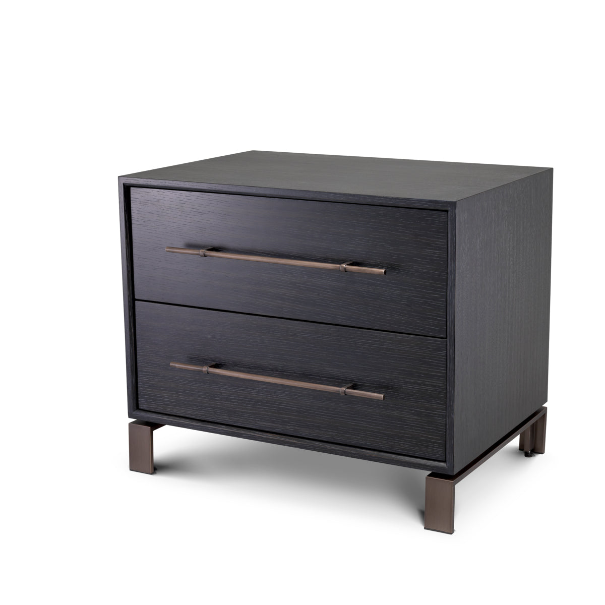Naktsskapitis Canova Eichholtz 65/48/55 cm Charcoal grey oak veneer/medium bronze finish
