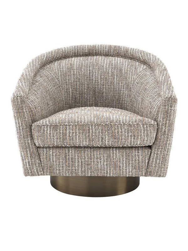 Krēsls Catene Eichholtz 80/80/76 cm Mademoiselle beige | matte gold finish swivel base - N1 Home