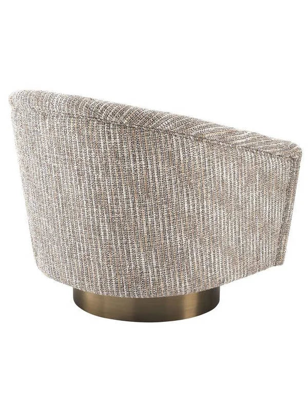 Krēsls Catene Eichholtz 80/80/76 cm Mademoiselle beige | matte gold finish swivel base - N1 Home