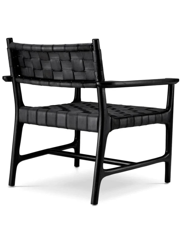 Krēsls Tiberio Eichholtz 70/69,5/77 cm Black leather | black legs - N1 Home