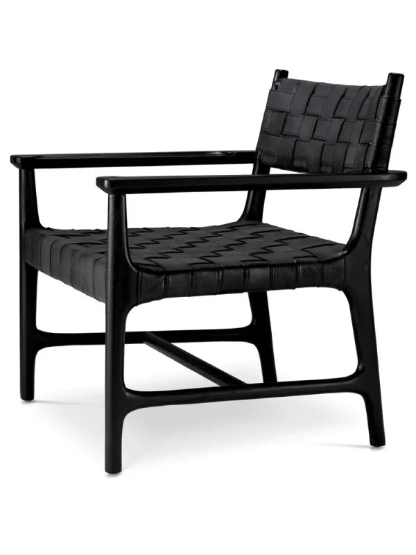 Krēsls Tiberio Eichholtz 70/69,5/77 cm Black leather | black legs - N1 Home