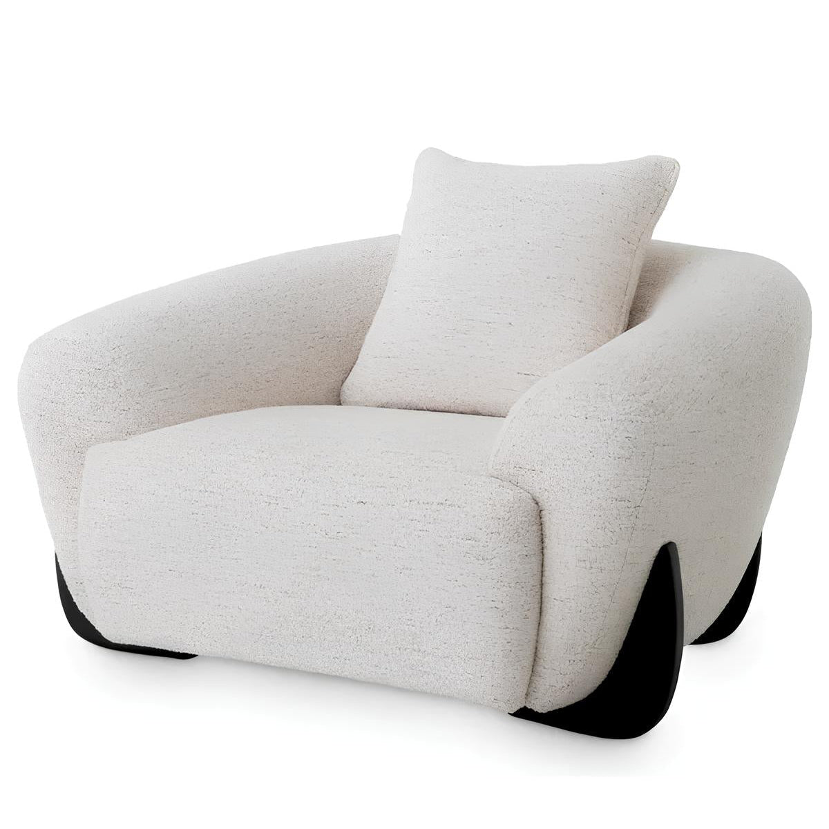 Krēsls Siderno Eichholtz 126/106/73 cm Seashell off-white | black feet - N1 Home