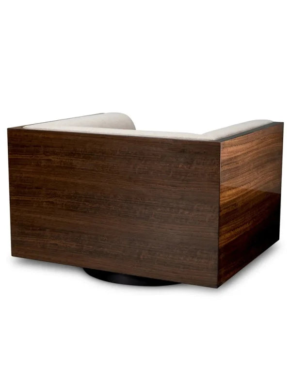 Krēsls Sebastian Eichholtz 105/91/72 cm High gloss eucalyptus veneer | loki natural | swivel base - N1 Home