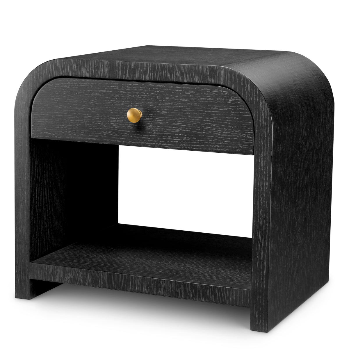 Naktsskapis Rhodes Eichholtz 60/46/55 cm Charcoal oak veneer/brushed brass finish