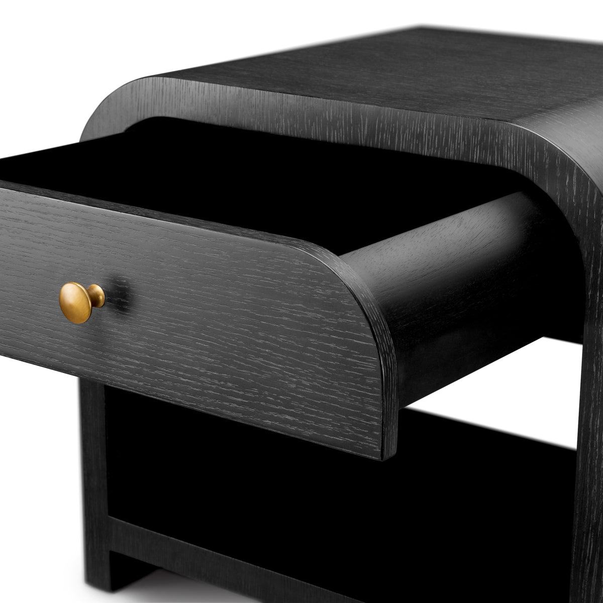 Naktsskapis Rhodes Eichholtz 60/46/55 cm Charcoal oak veneer/brushed brass finish