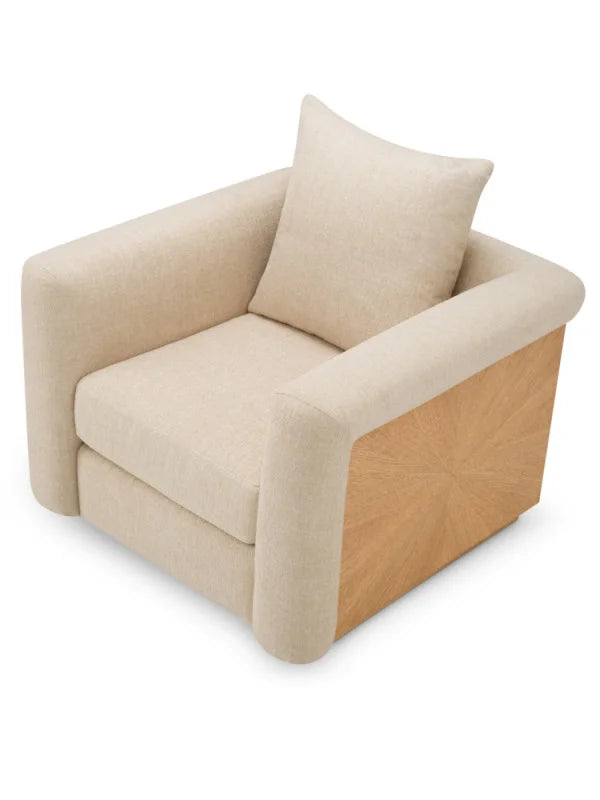 Krēsls Amadeo Eichholtz 101/102/95 cm Natural oak veneer | renato ecru - N1 Home