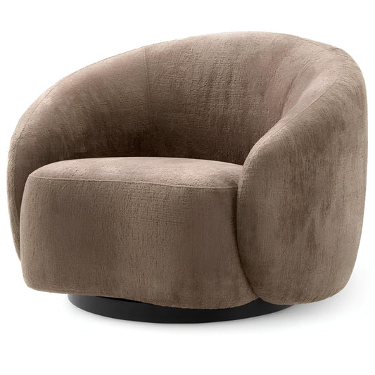 Krēsls Amore Eichholtz 97/91/74 cm Avelin brown | black swivel base - N1 Home