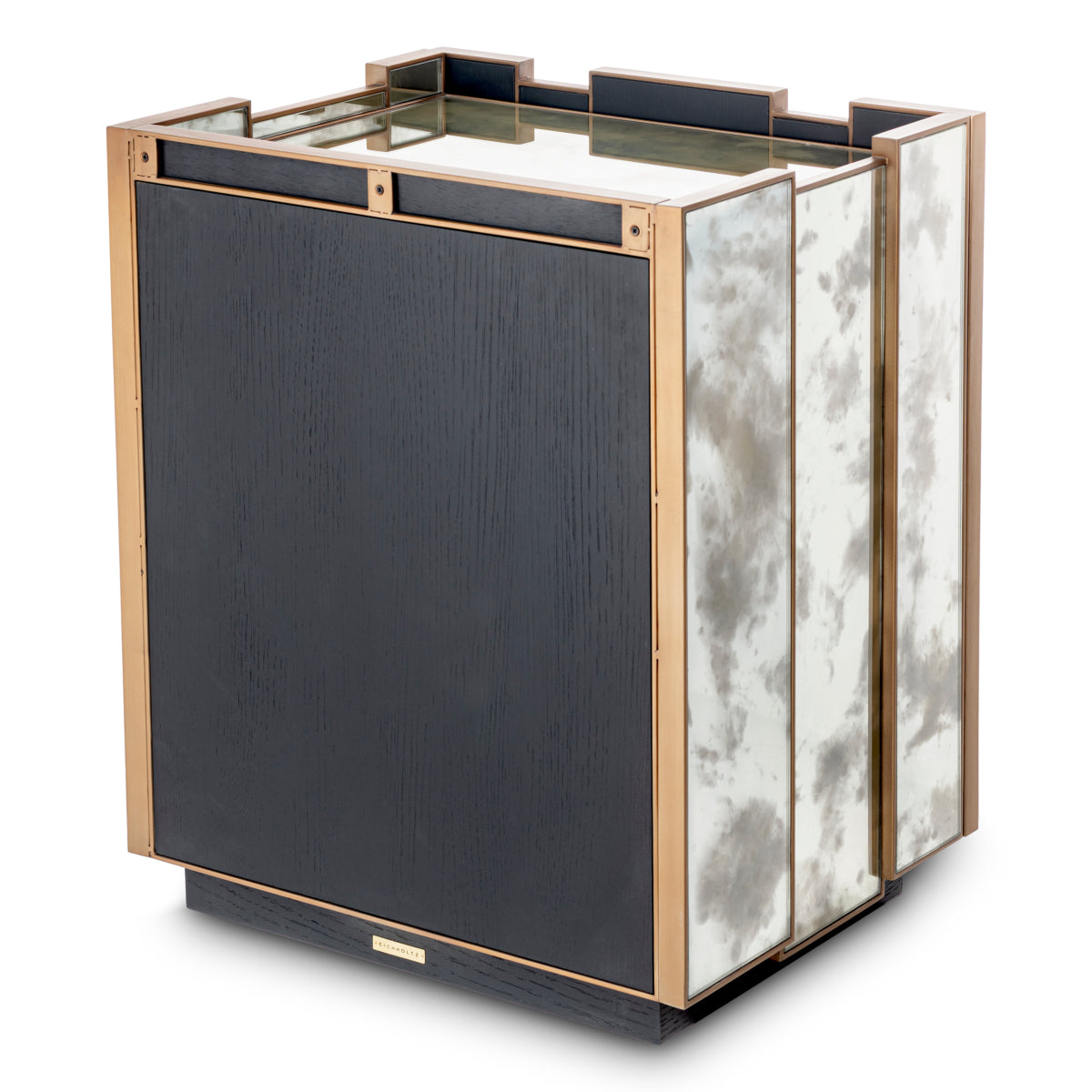 Naktsskapitis Nottingham Eichholtz 57.5/46/68.5 cm Antique mirror glass/brushed brass finish