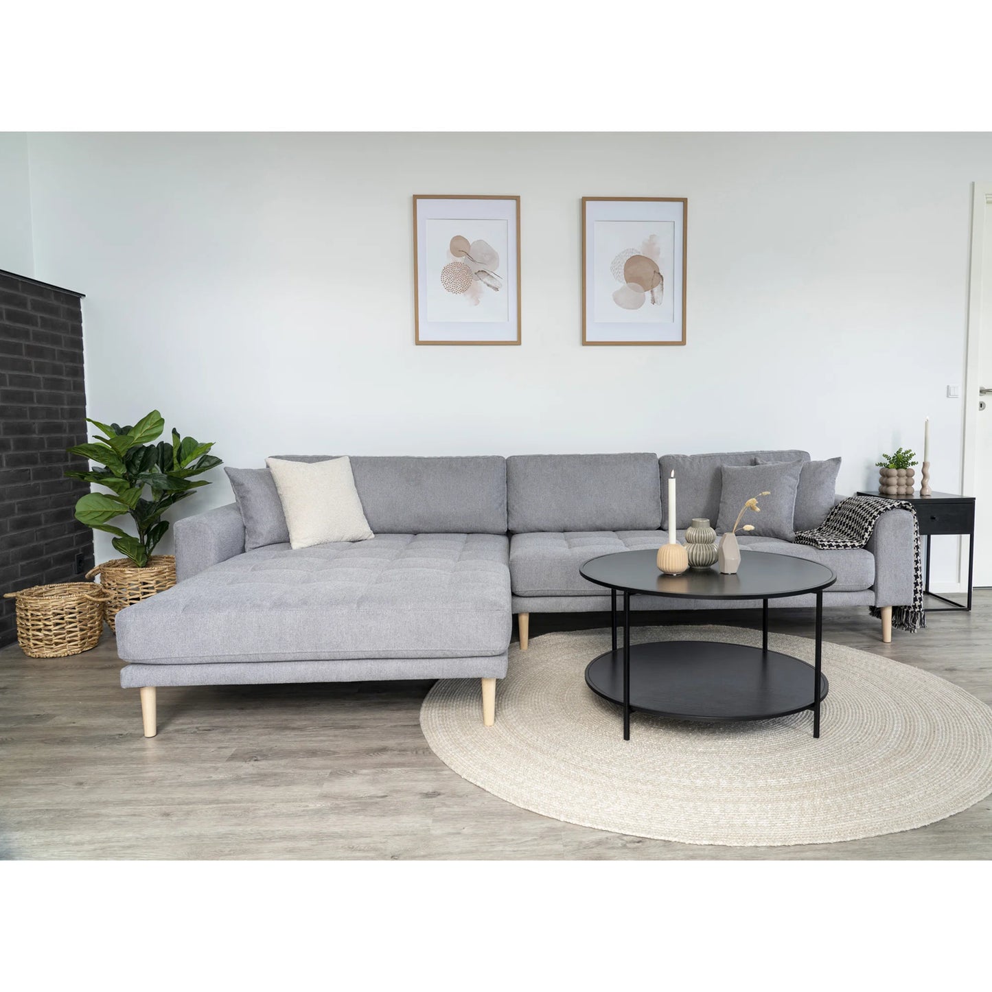 Dīvāns Lounge Lito 290/170/76 cm gaiši pelēks