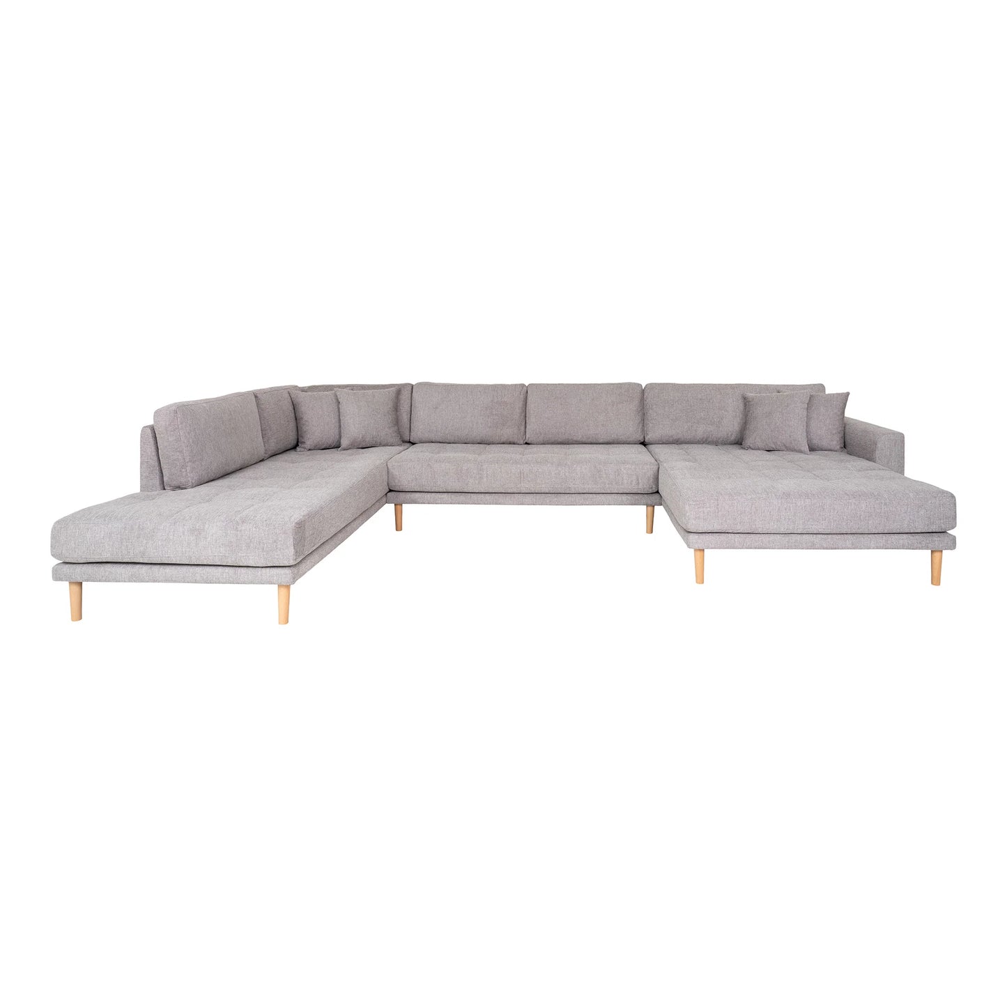 Dīvāns Lito - U 370/220/76 cm gaiši pelēks