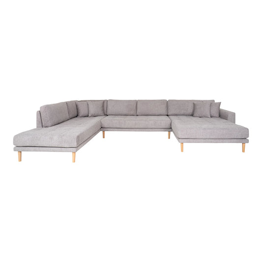 Dīvāns Lito - U 370/220/76 cm gaiši pelēks