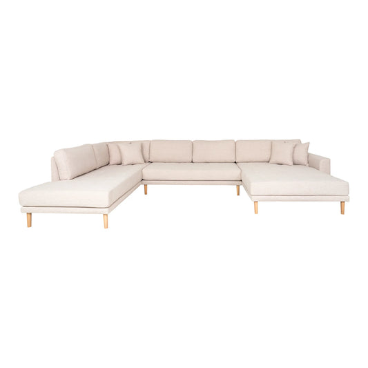 Dīvāns Lito - U 370/220/76 cm sand