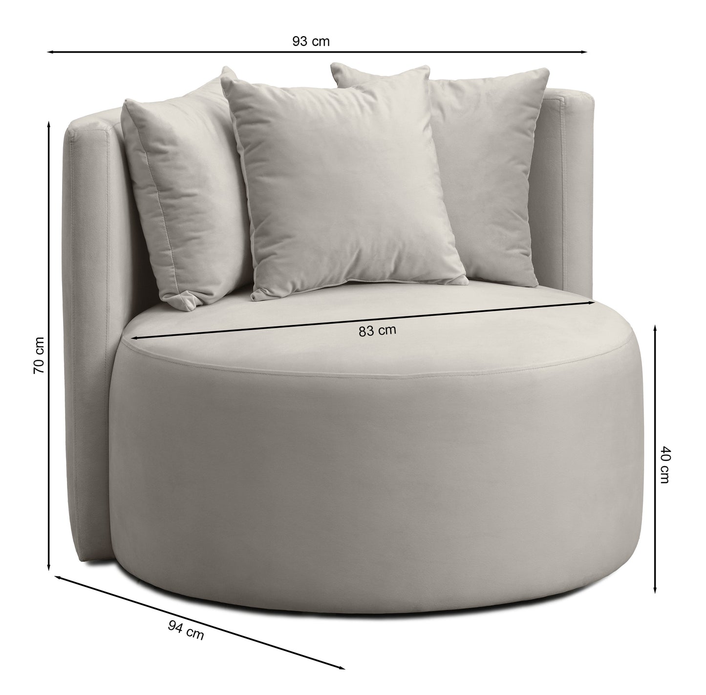 Krēsls Bonbo 70/93/94 cm Riviera 69 - N1 Home