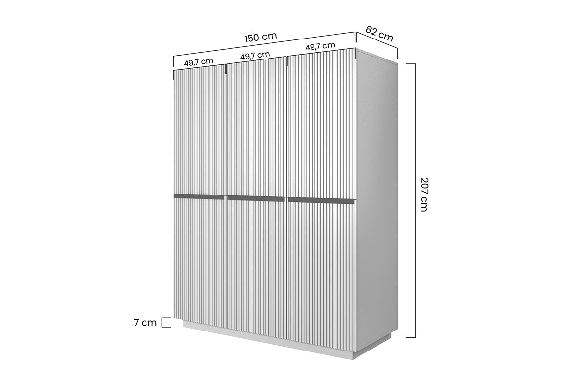 Skapis AUSTIN zelts 150/207/62 balts - N1 Home