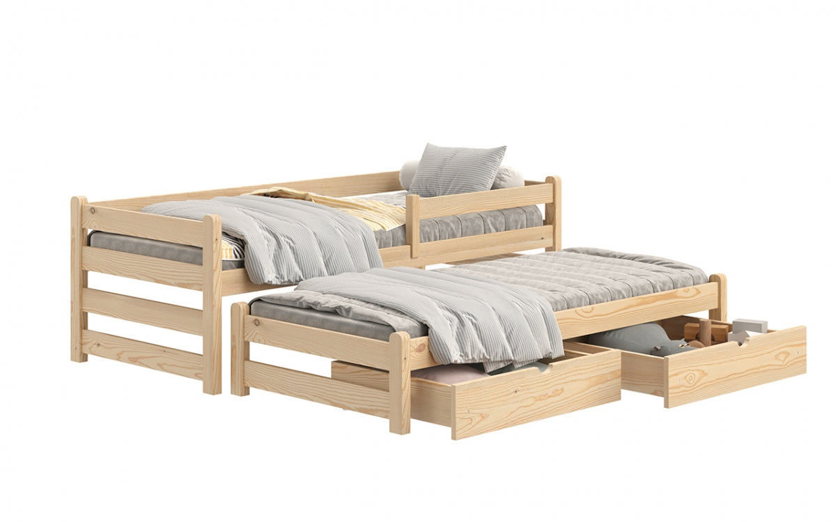 Bērnu vienstāva izvelkama gulta ALKOR 80x180 cm priede - N1 Home