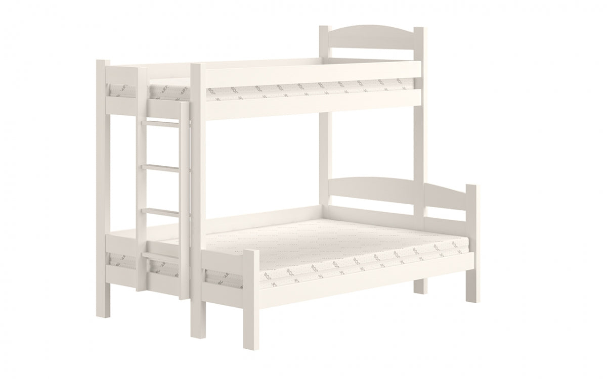 Kreisā divstāvu gulta ar atvilktnēm KAYA - balta, 90x200/120x200 - N1 Home