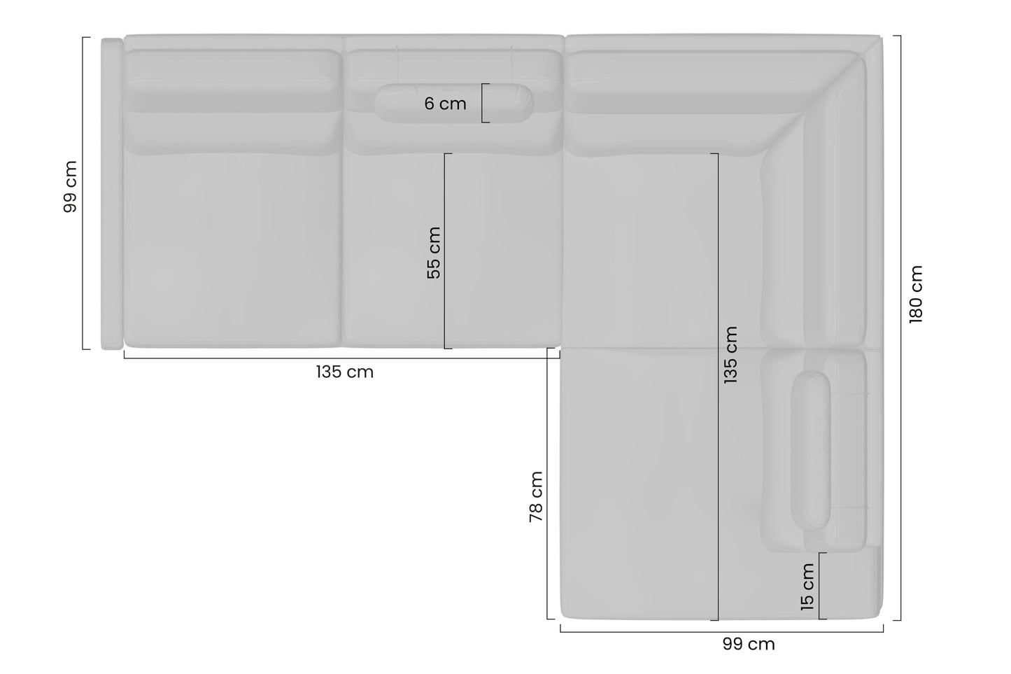 Dīvāns Loar 241/100/180 cm Zetta 305
