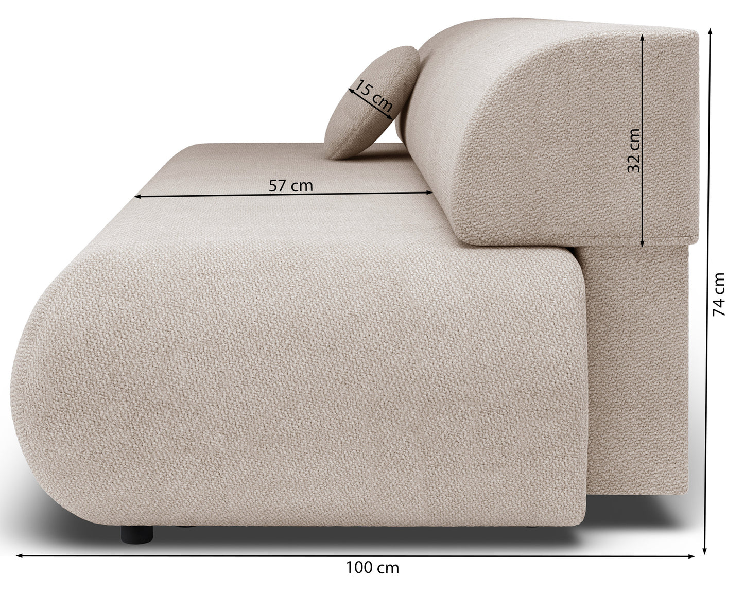 Dīvāns Arman 214/100/74 cm Vinci 88 - N1 Home