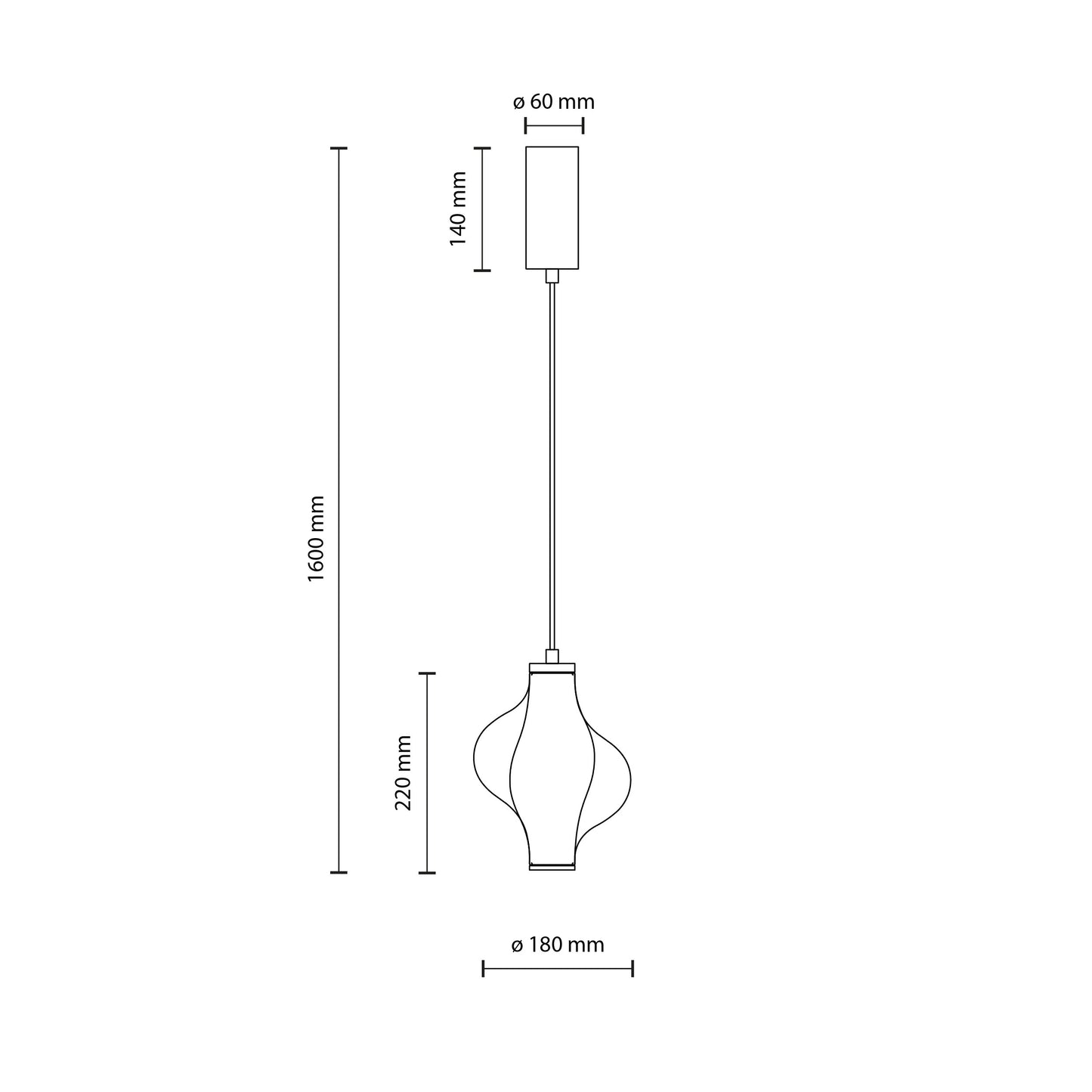 LED piekaramā lampa Elvis 8W 18/18/160 cm melns