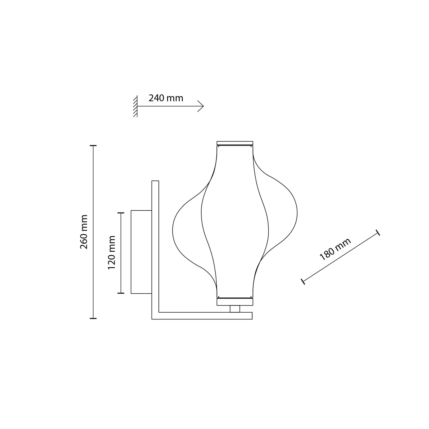 Elvis LED sienas lampa 8W 24/18/26 cm bēšs