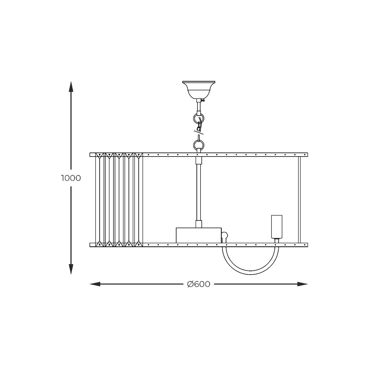 Piekaramā lampa Parizi 100/60/60 cm zelta