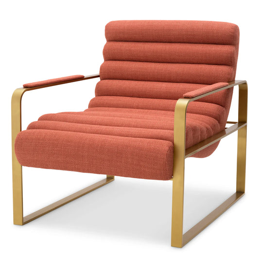 Krēsls Olsen Eichholtz 68.5/88/77 cm Brushed brass finish |scalea orange - N1 Home