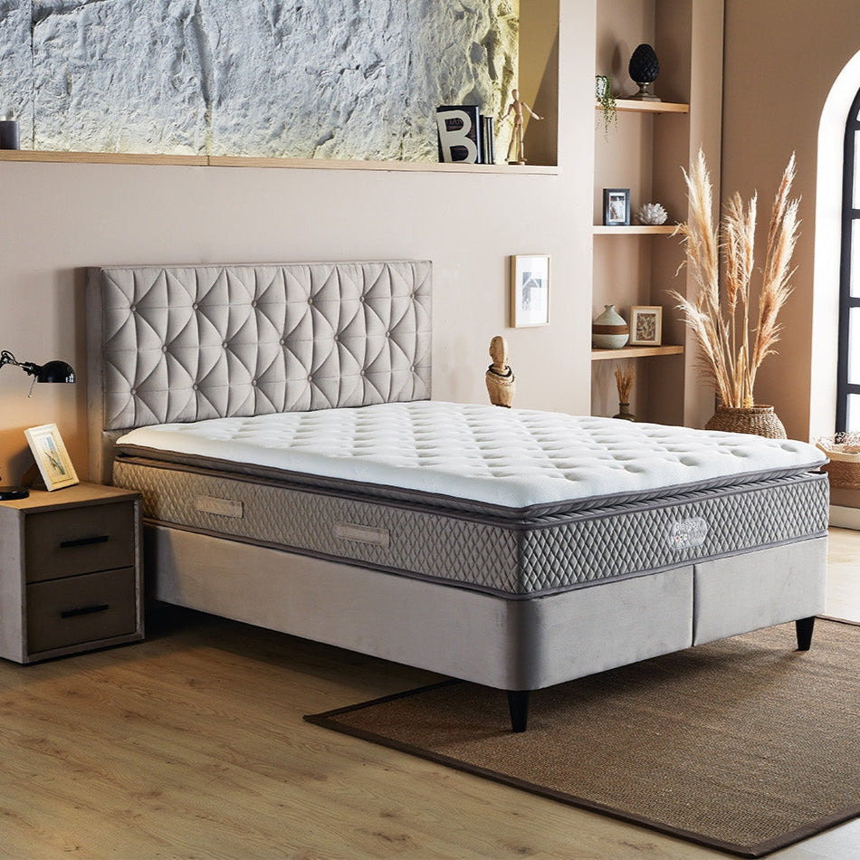 Gulta Glazos 90/120/140/160/180 x 200 cm pelēks - N1 Home