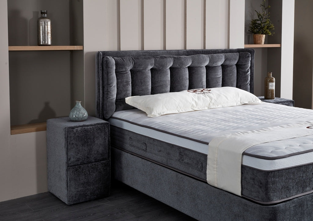 Gulta ar matracis Caro 90;120;140;160;180/200 cm grafits - N1 Home