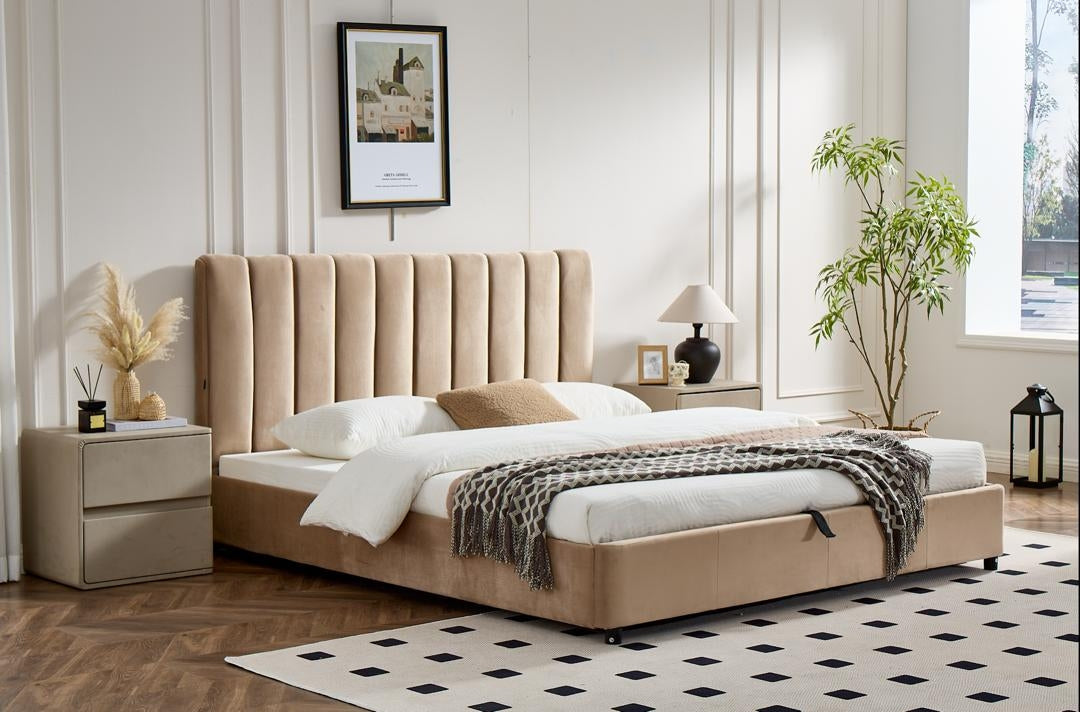 Gulta Milos 140*200,160*200,180*200 cm bēšs - N1 Home