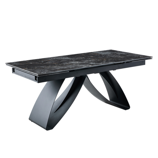 Galds Dora 180-260/90/76 cm melns. Ekskluzīvi!