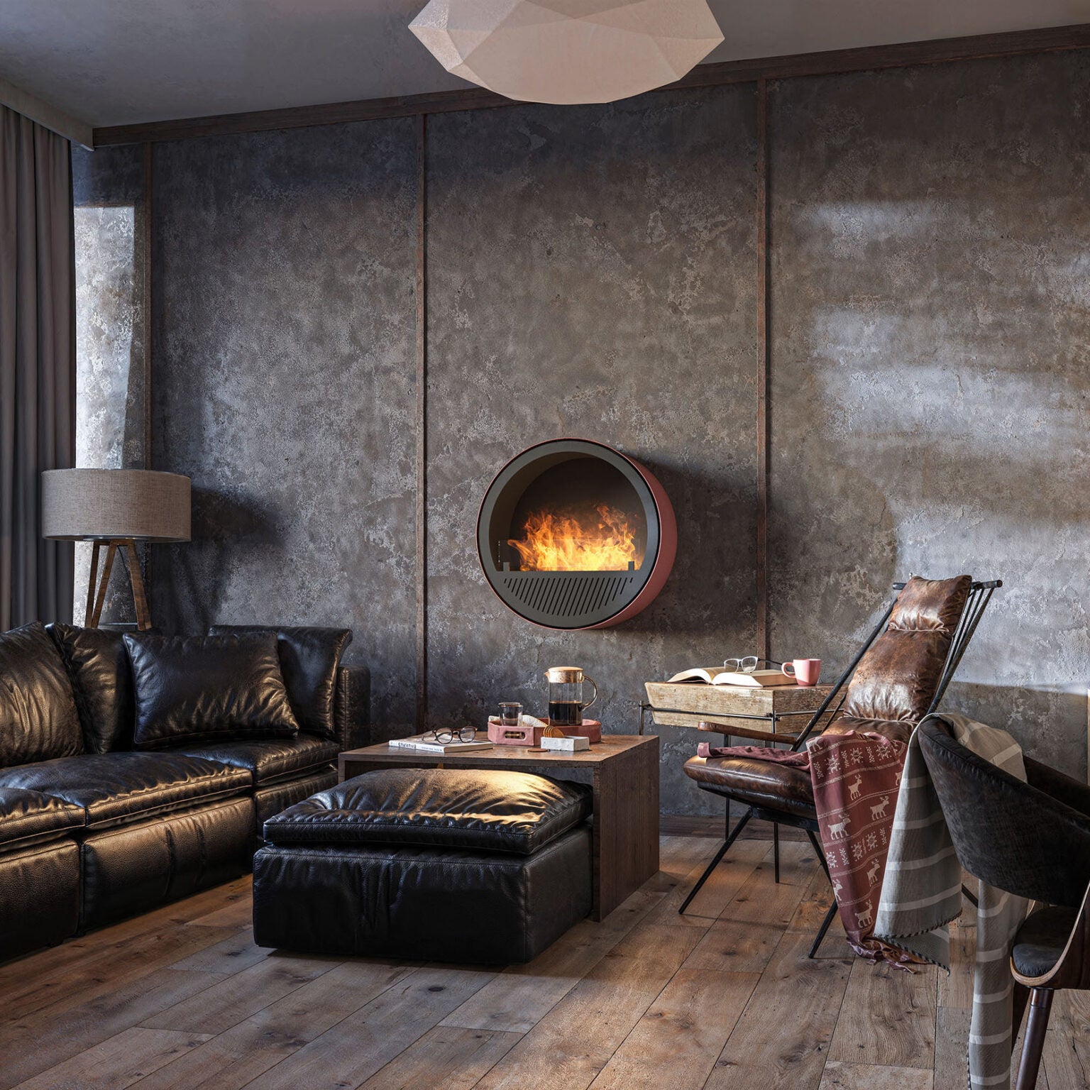 Biokamīns Incyrc Slim wall 72/30 cm melns - N1 Home